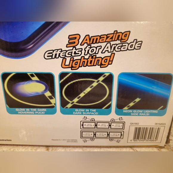Electronic Arcade Air Hockey LED Neon Glow Light Game Ages 14+ Up - Picture 3 of 7